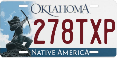 OK license plate 278TXP