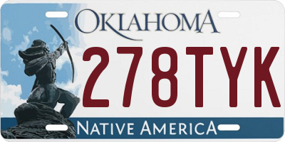 OK license plate 278TYK