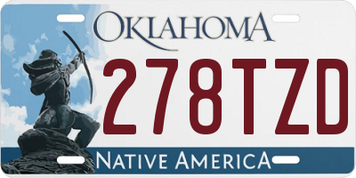 OK license plate 278TZD