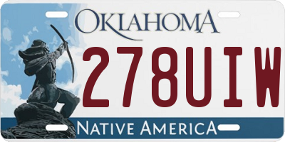 OK license plate 278UIW