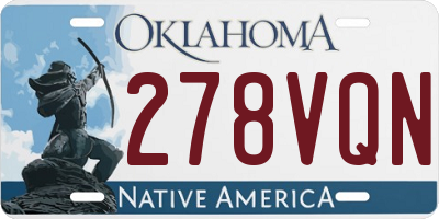 OK license plate 278VQN