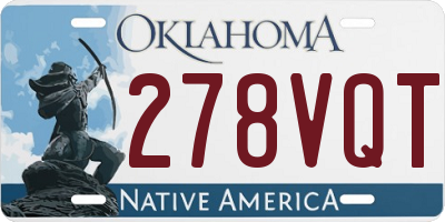 OK license plate 278VQT