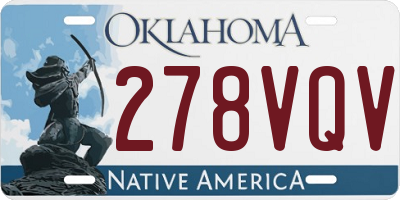 OK license plate 278VQV