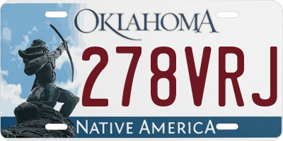OK license plate 278VRJ