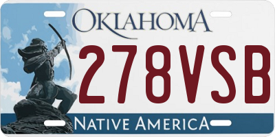 OK license plate 278VSB