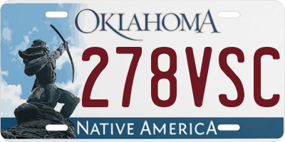 OK license plate 278VSC