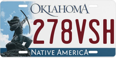 OK license plate 278VSH