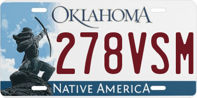 OK license plate 278VSM