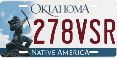 OK license plate 278VSR