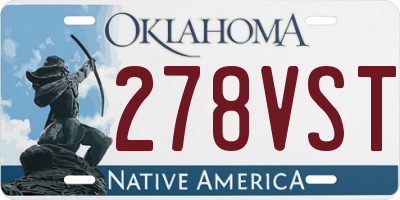 OK license plate 278VST