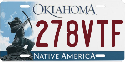 OK license plate 278VTF