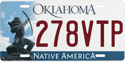 OK license plate 278VTP