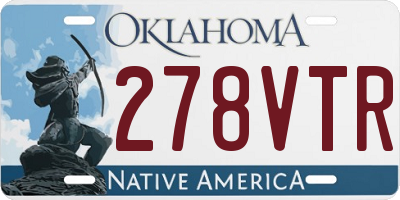 OK license plate 278VTR
