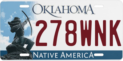 OK license plate 278WNK