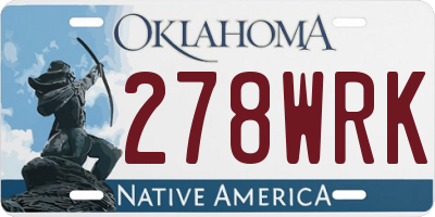OK license plate 278WRK