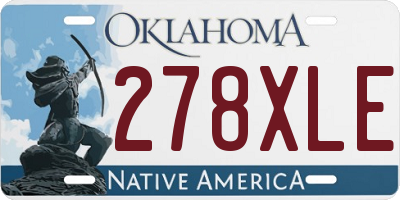 OK license plate 278XLE