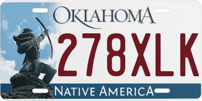 OK license plate 278XLK
