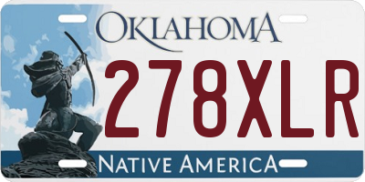 OK license plate 278XLR