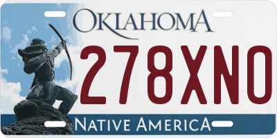 OK license plate 278XNO