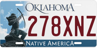OK license plate 278XNZ