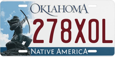 OK license plate 278XOL