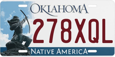 OK license plate 278XQL