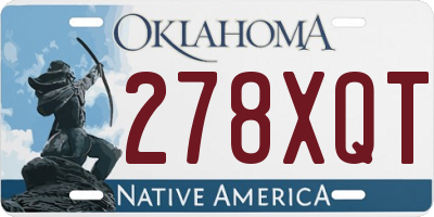 OK license plate 278XQT