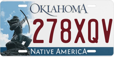 OK license plate 278XQV