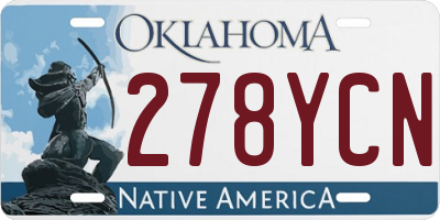 OK license plate 278YCN