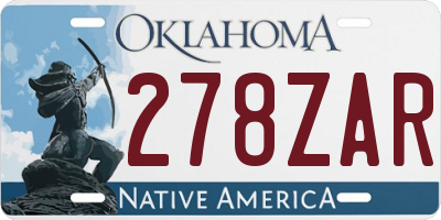 OK license plate 278ZAR