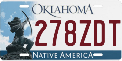 OK license plate 278ZDT