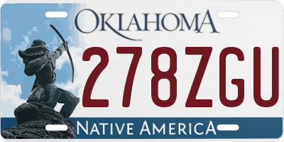OK license plate 278ZGU