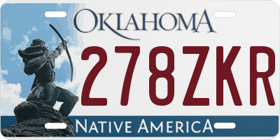 OK license plate 278ZKR