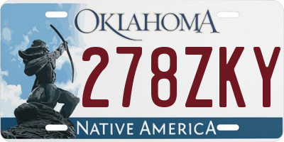 OK license plate 278ZKY