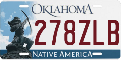 OK license plate 278ZLB