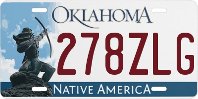 OK license plate 278ZLG