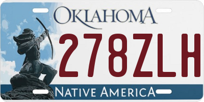 OK license plate 278ZLH