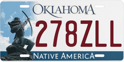 OK license plate 278ZLL