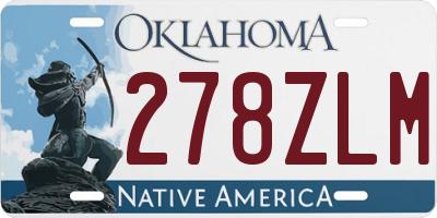 OK license plate 278ZLM