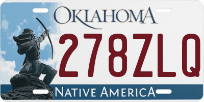 OK license plate 278ZLQ