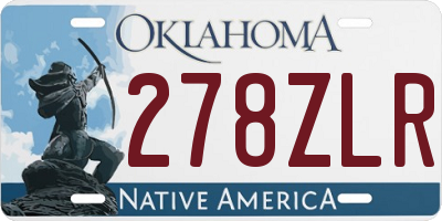 OK license plate 278ZLR