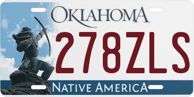 OK license plate 278ZLS