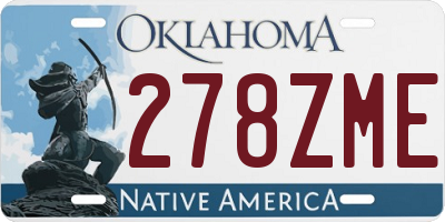 OK license plate 278ZME