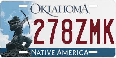 OK license plate 278ZMK