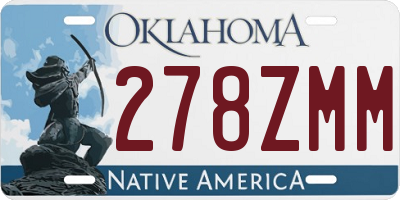 OK license plate 278ZMM