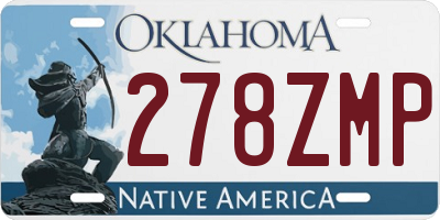 OK license plate 278ZMP