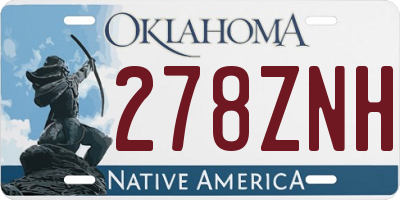 OK license plate 278ZNH