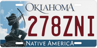 OK license plate 278ZNI