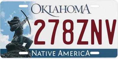 OK license plate 278ZNV