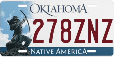 OK license plate 278ZNZ